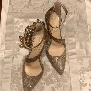 💫Bronze/Silver Pointed Toe Heels Women’s 10m